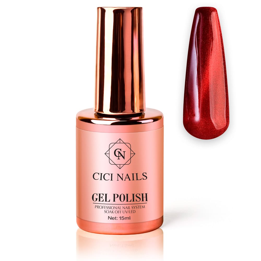Cici nails Romatic-Red-Ruby-Reflection-194 gel lak