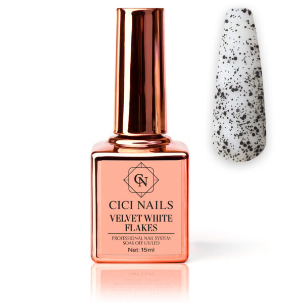 velvet black flakes 15ml matt efekt s crnim dekorativnim česticama sjaj za nokte matt cici nails slavonski brod