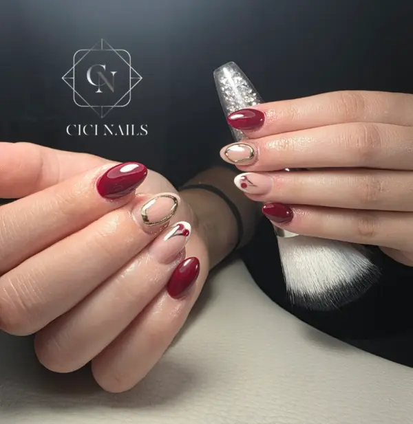 tamno crveni bordo nokti trajni lak cici nails
