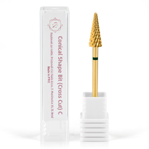 conical shape bit (cross cut) c – snažan konusni nastavak s križnim rezom