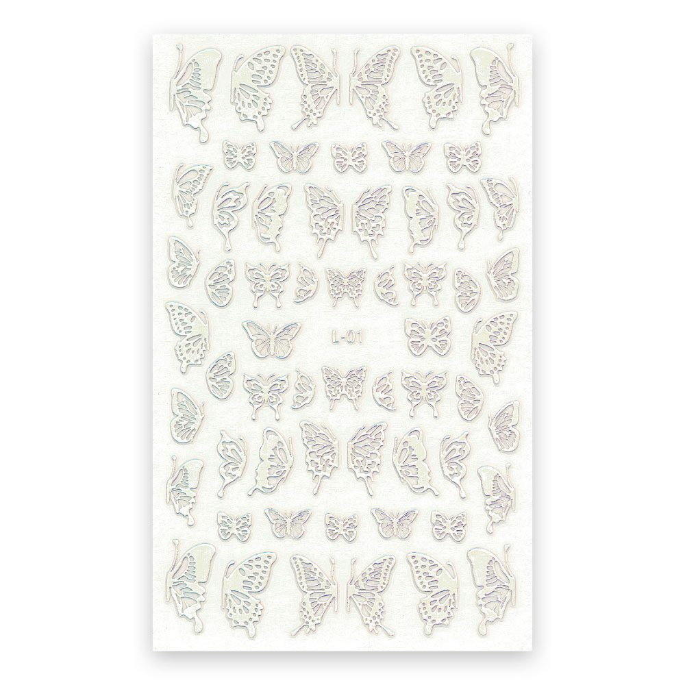 set naljepnica holographic butterffly