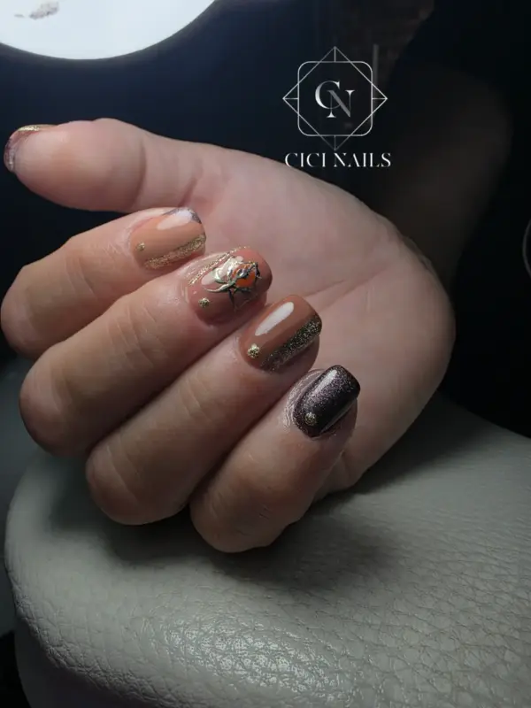 nude jesenski nokti trajni lak cici nails