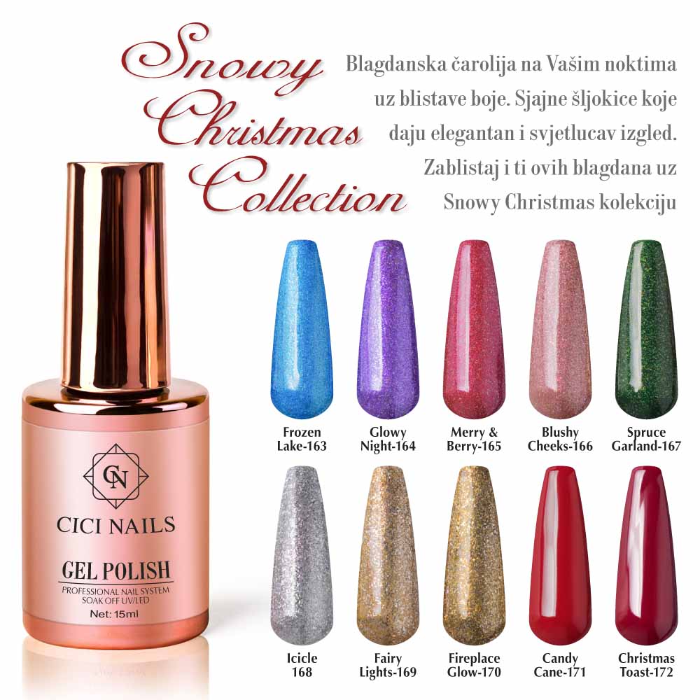 Cici nails snowyChristmas-box box s gel lakovima