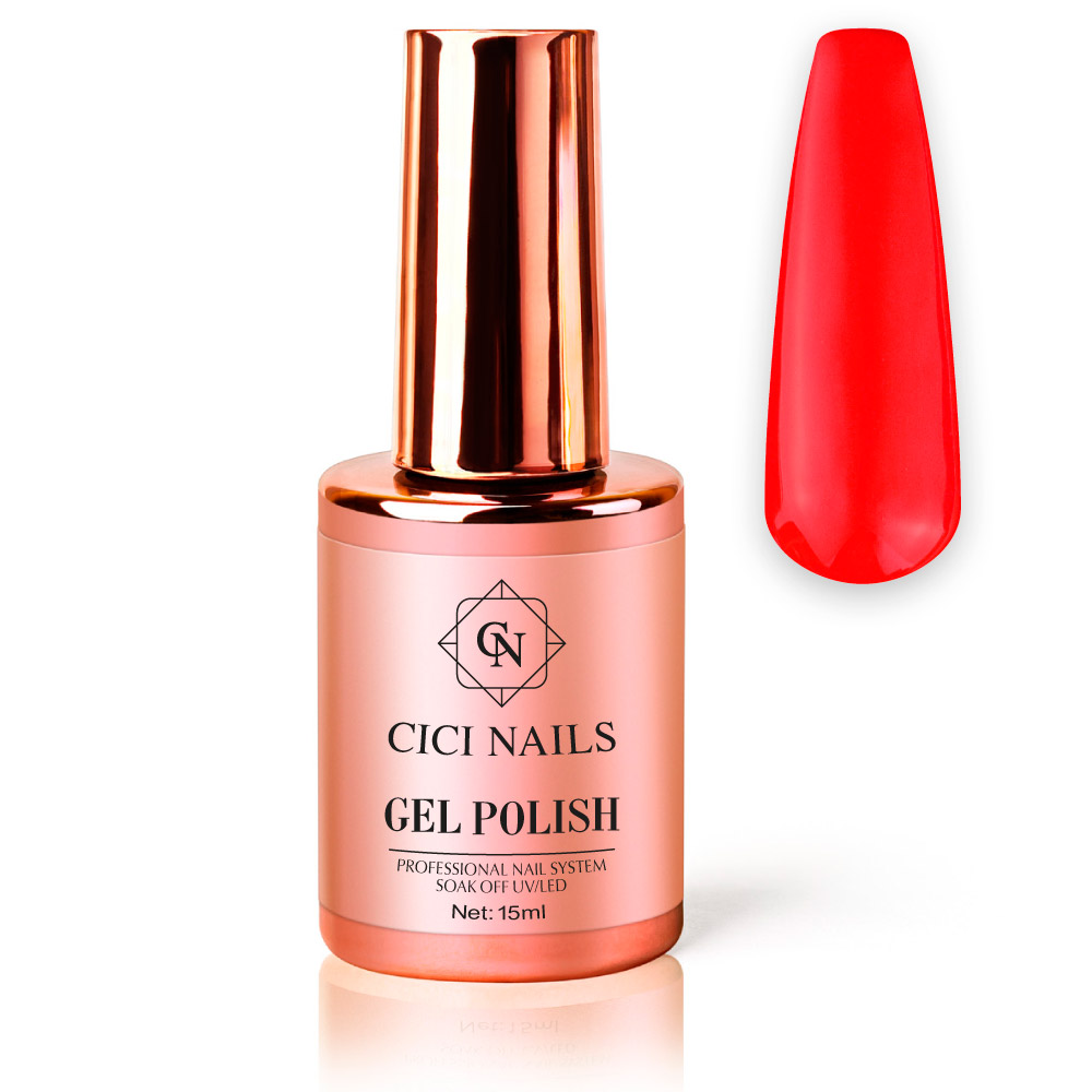 Cici nails neon crvena gel lak za nokte ljetna boja ljetni nokti crveni nokti jarko crvena boja za nokte