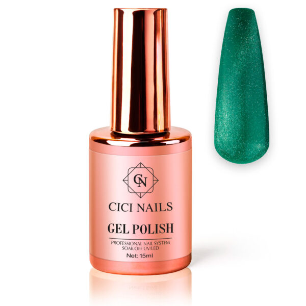 Cici nails zelena gel lak za nokte cat eye zelena cat eye boja zeleni trajni lak