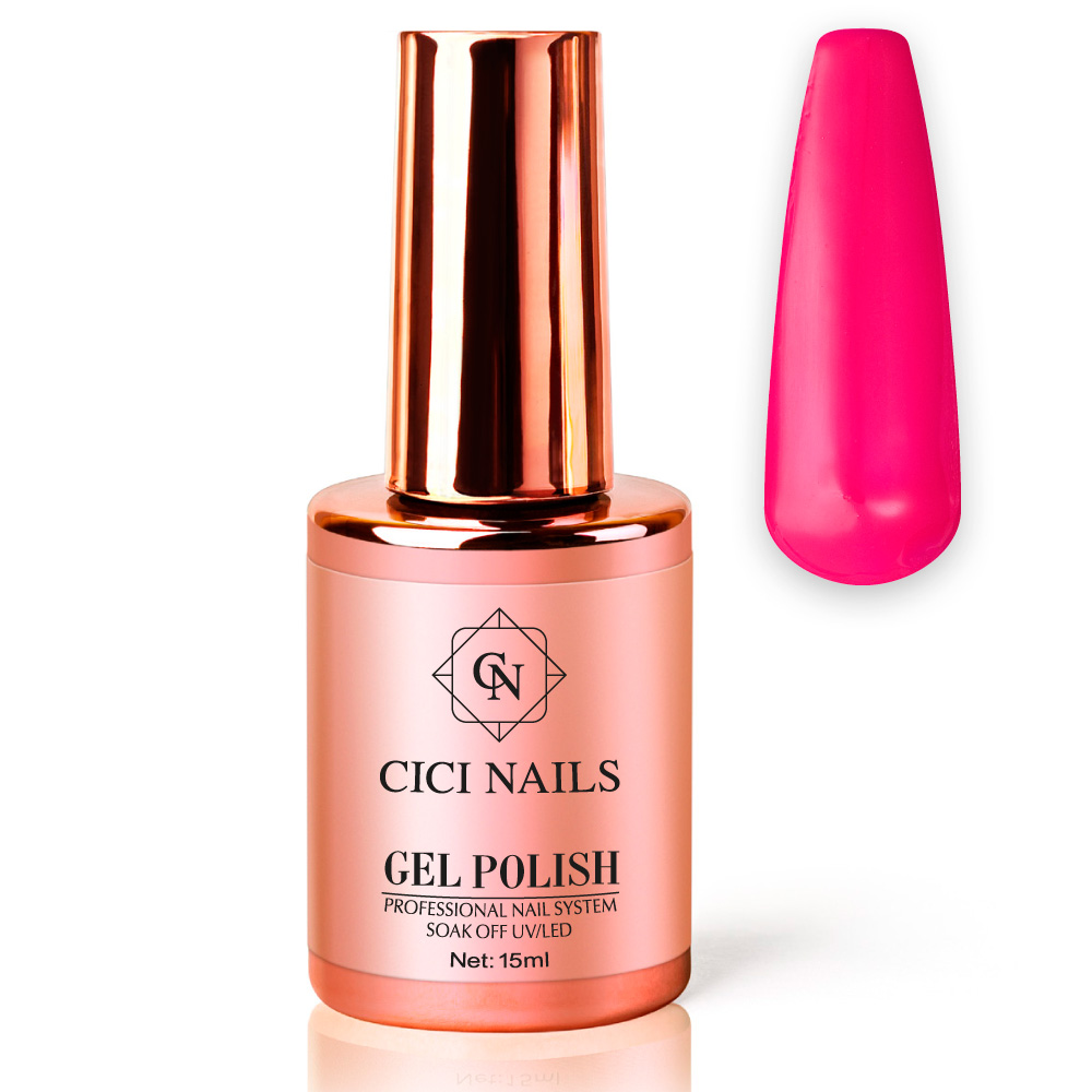 gel polish bright pink 28 round roza trajni lak