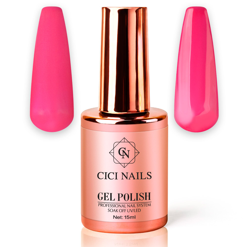gel polish electric pink 82 round neon roza trajni lak