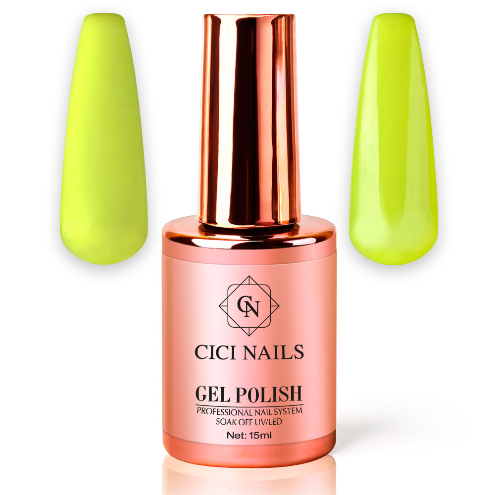 gel polish laser lemon 78 round neon žuti trajni lak