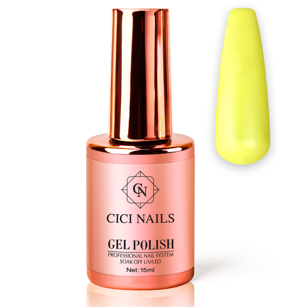 gel polish light yellow 15 round žuti trajni lak