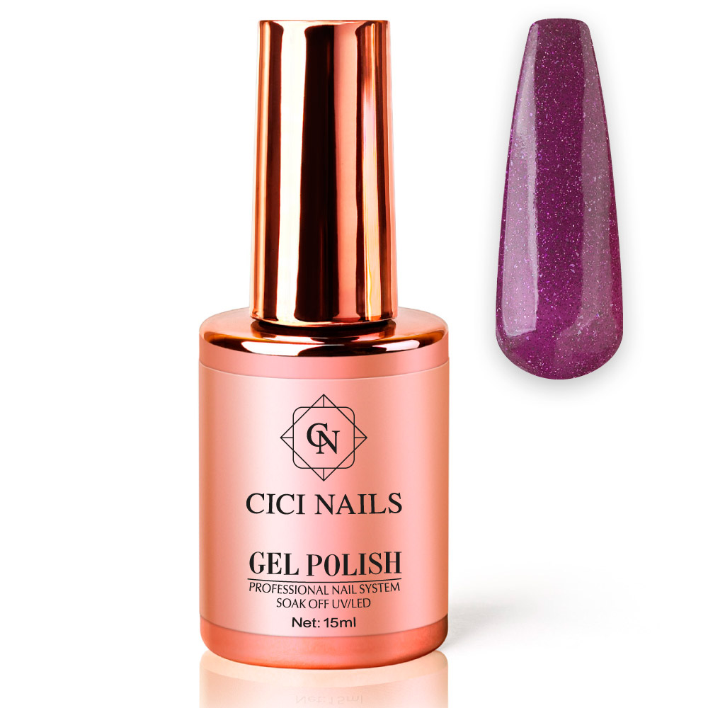 gel polish tropical flower 91 round šljokičasti trajni lak