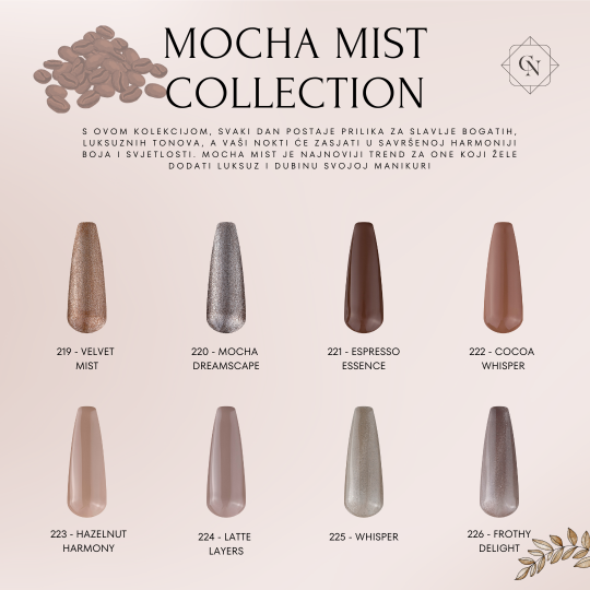 mocha mist collection vizual smeđa boja za nokte cat eye boja za nokte