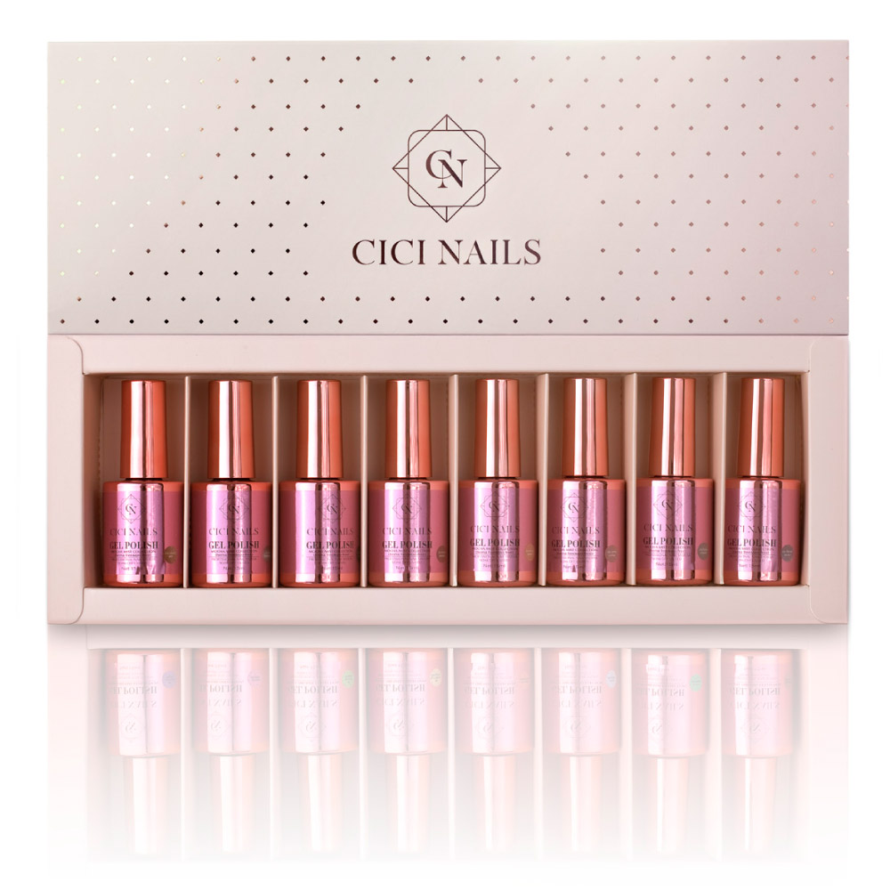 Cici nails mocha mist collection box kolekcije mocha gel lak za nokte