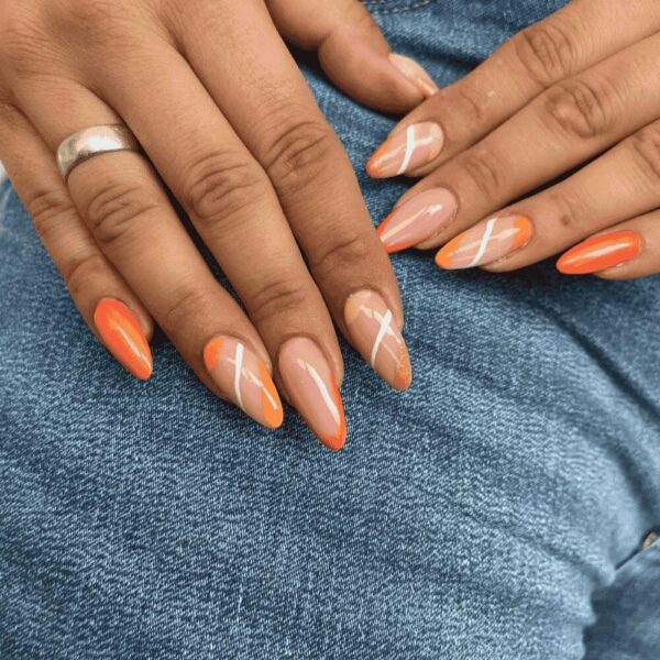 228 tangerine svježa narančasta nijansa sa šljokicama trajni lak za nokte cici nails