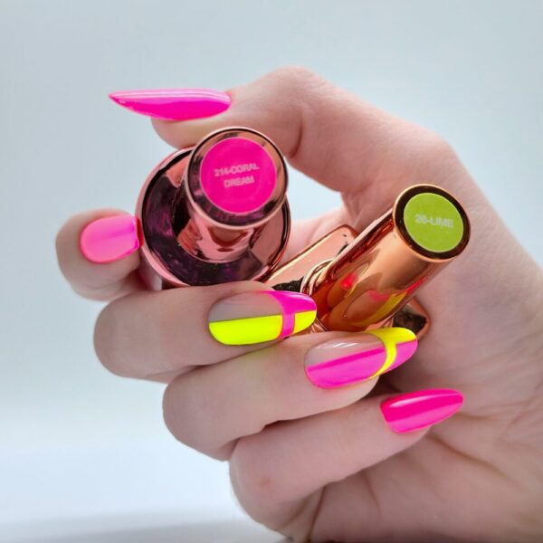 coral dream i lime gel polish ljetni nokti