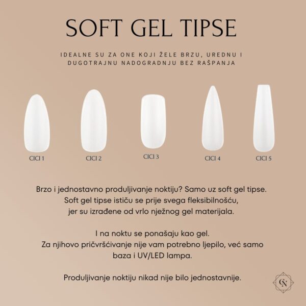 soft gel tips cici izradene od fleksibilnog i cvrstog gela brzo uredno dugotrajno