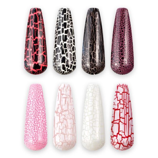 primjeri cicinails crackle gel bijela i crna boja