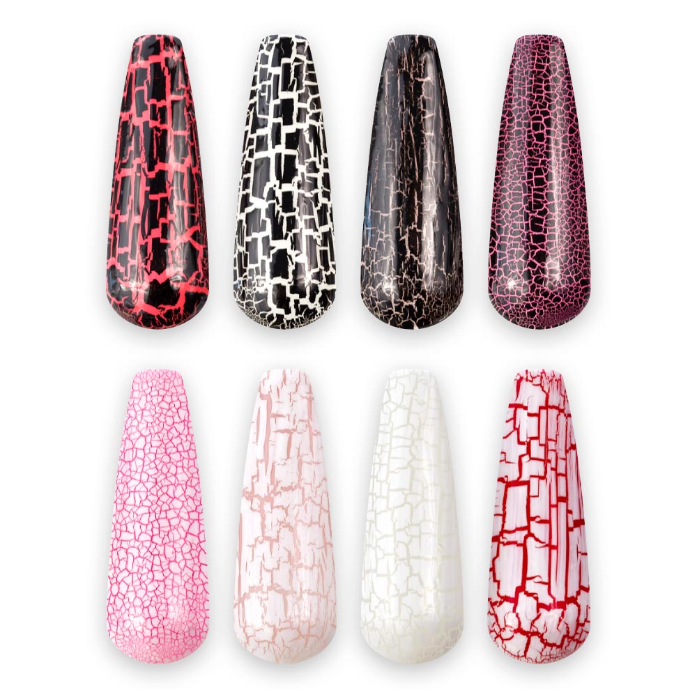 primjeri cicinails crackle gel bijela i crna boja