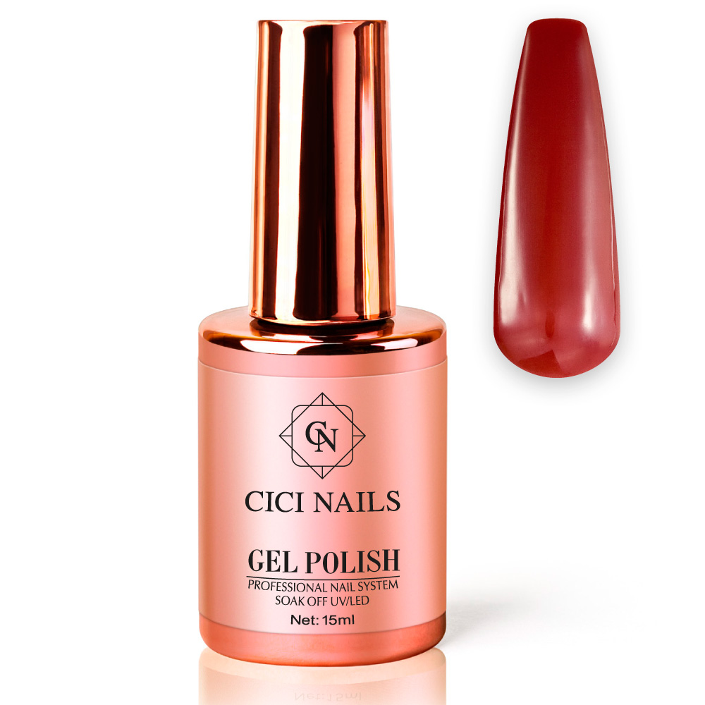 Cicinails gel polish red glass garnet glass tamno crveni trajni lak u boji za nokte