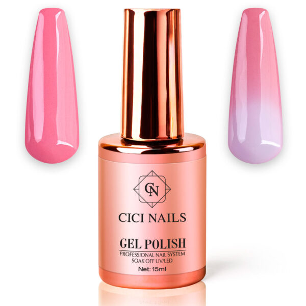 Cici nails thermo boja za nokte roza boja za nokte rozi trajni lak dvobojni trajni lak za nokte cici nails