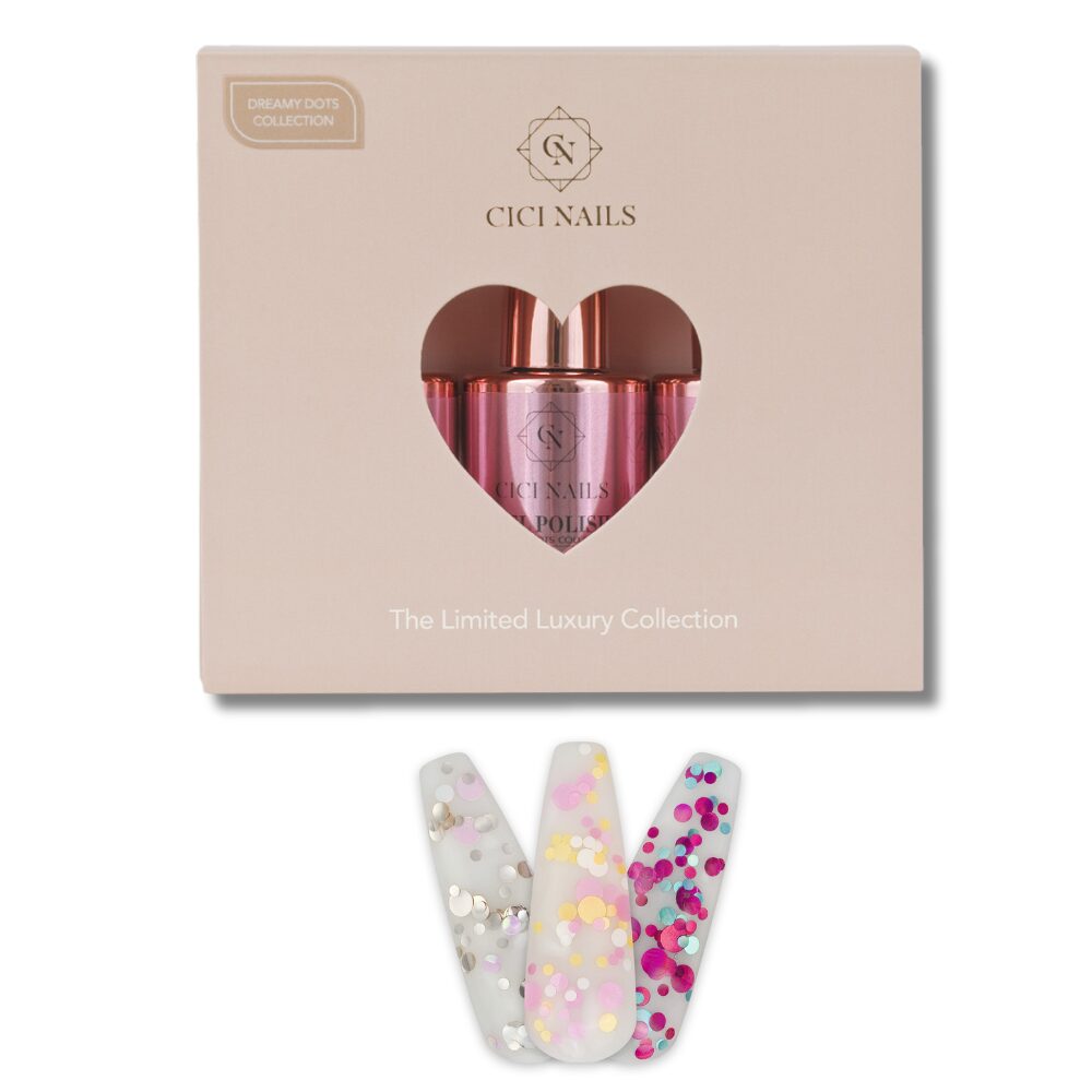 Cicinails dreamy dots collection – limited edition glitter box s konfeti efektom trajni lak