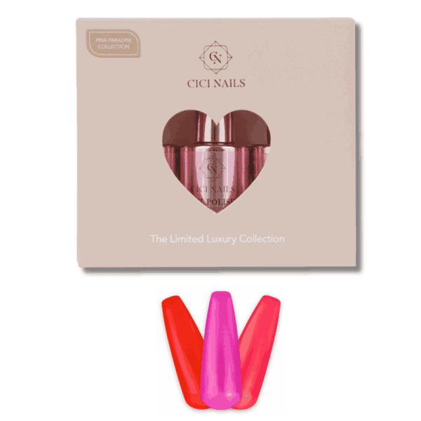 Cicinails pink paradise collection limited edition tri odvažne ljetne nijanse trajni lak