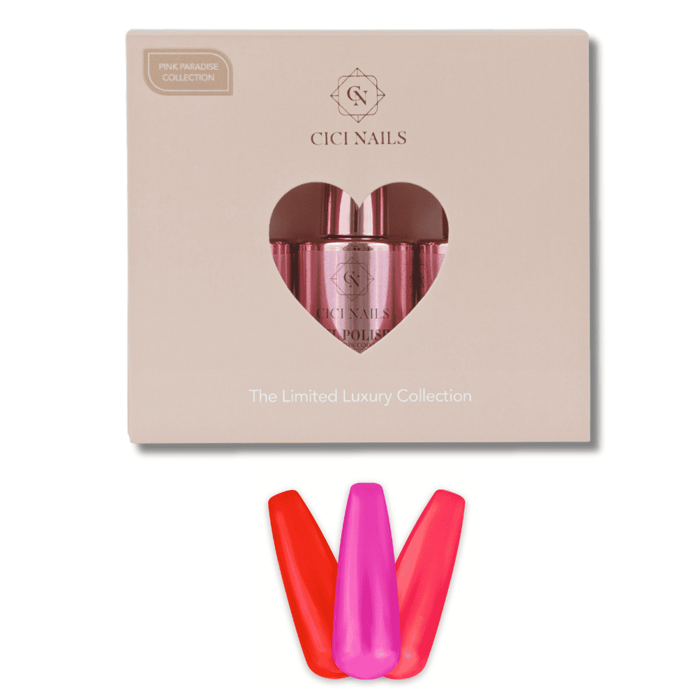 Cicinails pink paradise collection limited edition tri odvažne ljetne nijanse trajni lak