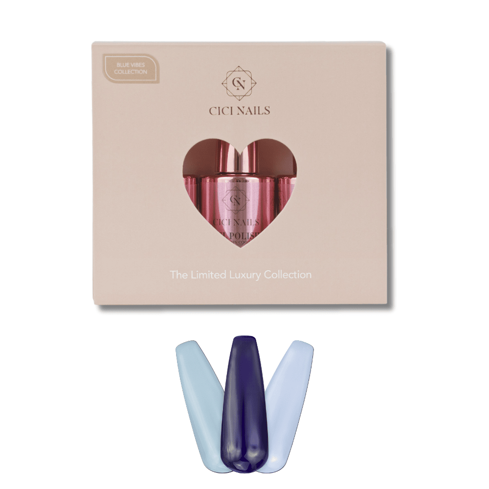 blue vibes collection – limited edition u plavim tonovima plave nijanse trajni lak cici nails
