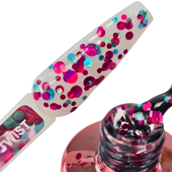 dreamy dots collection duboki ciklama tirkizni i bordo konfeti u prozirnoj podlozi