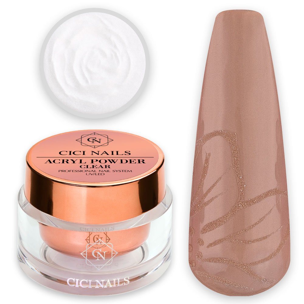 acryl powder clear 30g – prozirni akrilni prah za modeliranje