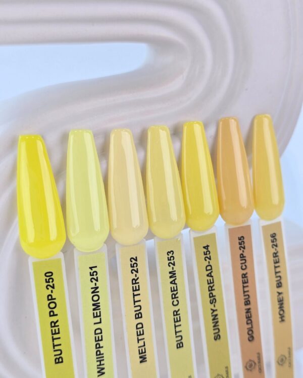 256 honey butter 15ml medeno žuta s krem završetkom kolekcija trajni lak cici nails