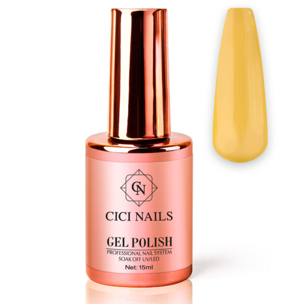 255 golden butter cup 15ml zlatno žuta s krem završetkom CICI NAILS TRAJNI LAK