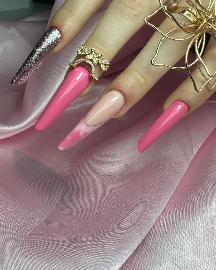 pink dugi nokti