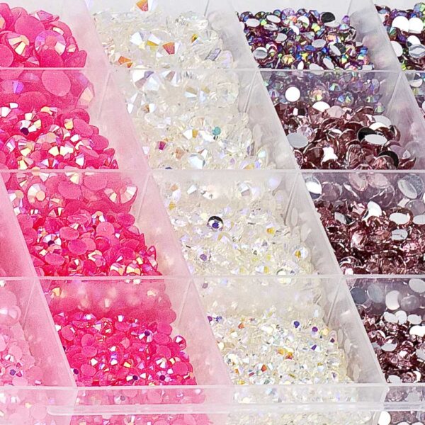 rozi kristalni mix za nokte cirkoni nail art cici nails