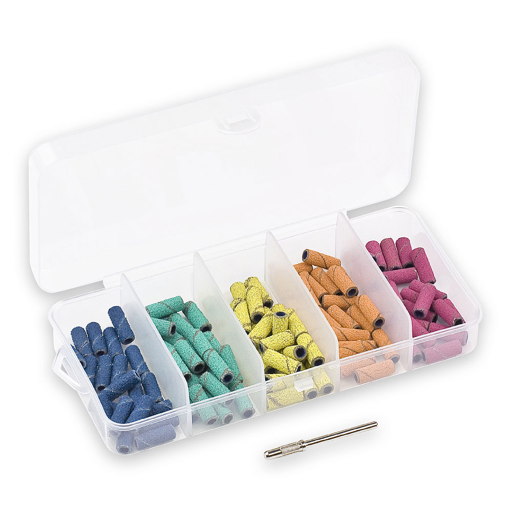 set mini brusnih kapica + mini mandrel – precizno oblikovanje