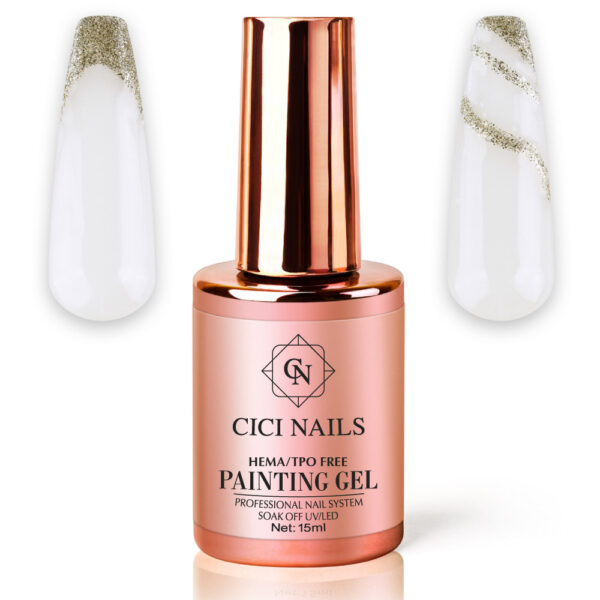 champagne glow 15ml – paint gel (zlatno šampanjski) cici nails nail art