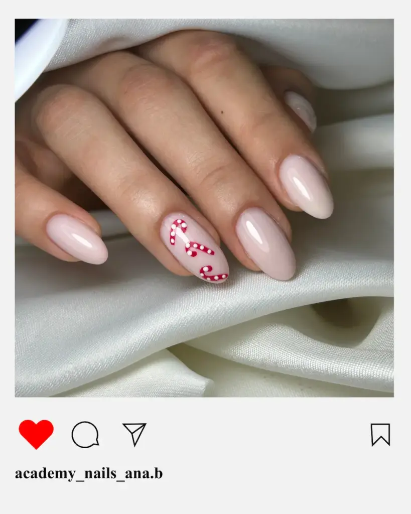 nude nokti božićni s detaljima nail art cici