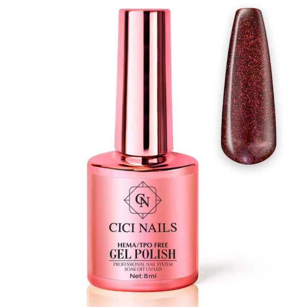 314 sparkling red 8ml elegancija sa svjetlucavim detaljima cici nails